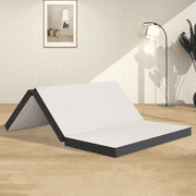 Dkelincs 4" Tri-Fold Folding Mattress Portable Memory Foam Mattress Topper with Washable Cover, Full