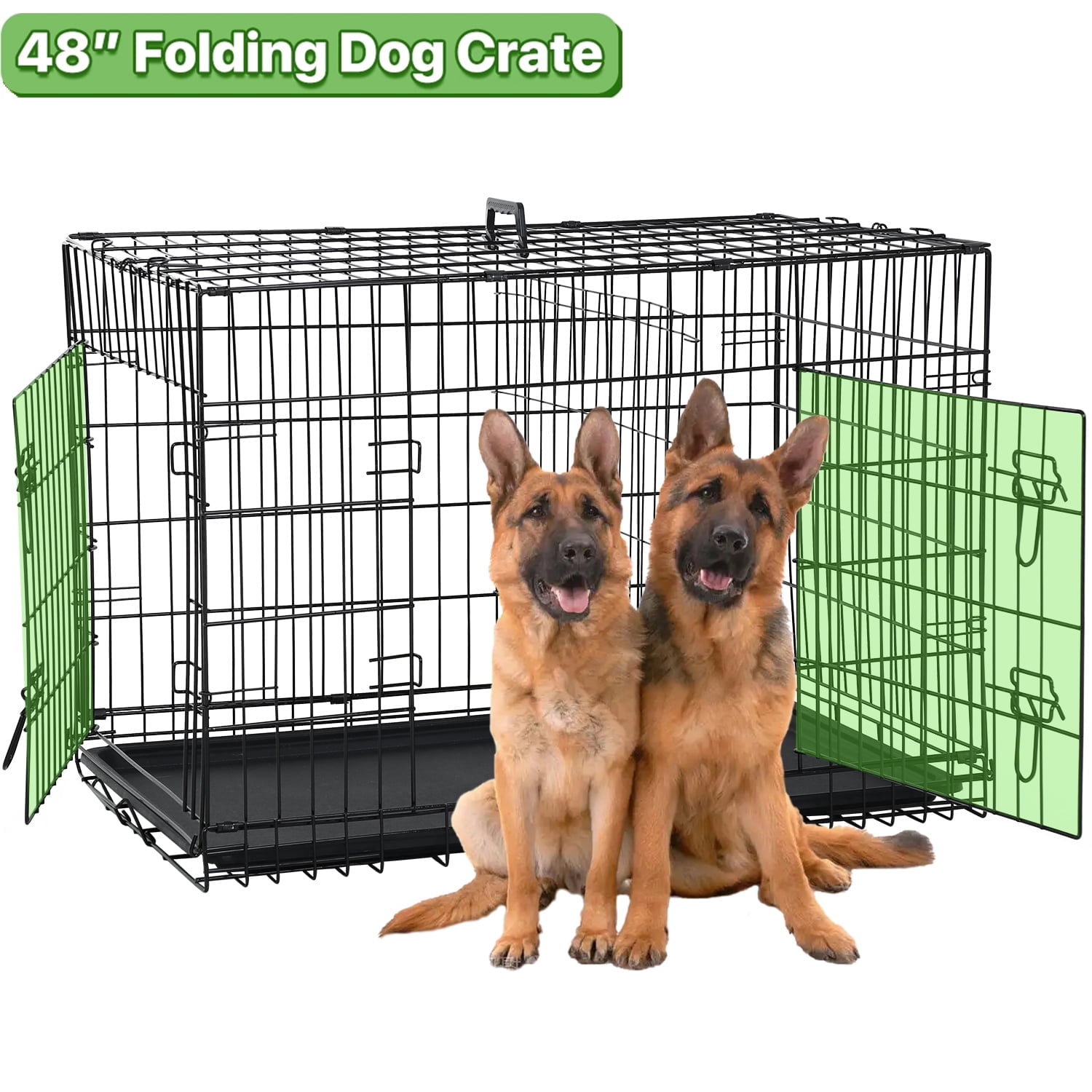 Dkelincs 48 inch Dog Crate Folding XXL Large Dog Cage Dog Kennels and