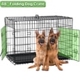 thumbnail image 1 of Dkelincs 48 inch Dog Crate Folding XXL Large Dog Cage Dog Kennels and Crates for Large Dogs Pet Animal Segregation Cage with Divider, Plastic Tray, Double-Door, Handle, Black, 1 of 7