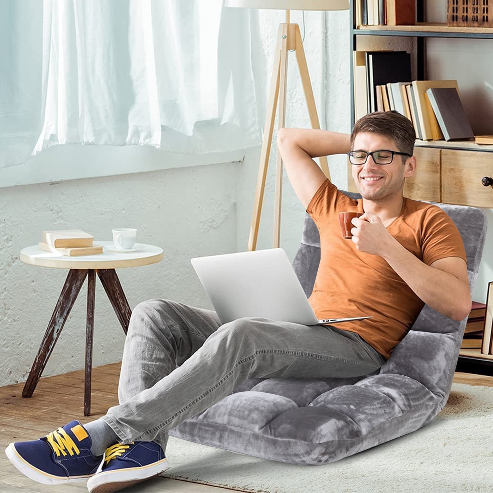 Dkelincs Adjustable Floor Chair Padded Kids Gaming Sofa Chair with