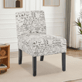 thumbnail image 1 of Dkelincs Armless Accent Chair 8.3" Thick Cushion Comfy Small Side Chair with Sturdy Wood Legs, 330 lbs Capacity for Dining Room,Living Room,Bedroom, White, 1 of 7