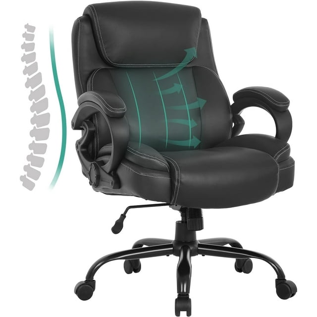 Dkelincs Big and Tall Large Office Chair 400 lbs Wide Seat Ergonomic Computer Desk Chair with