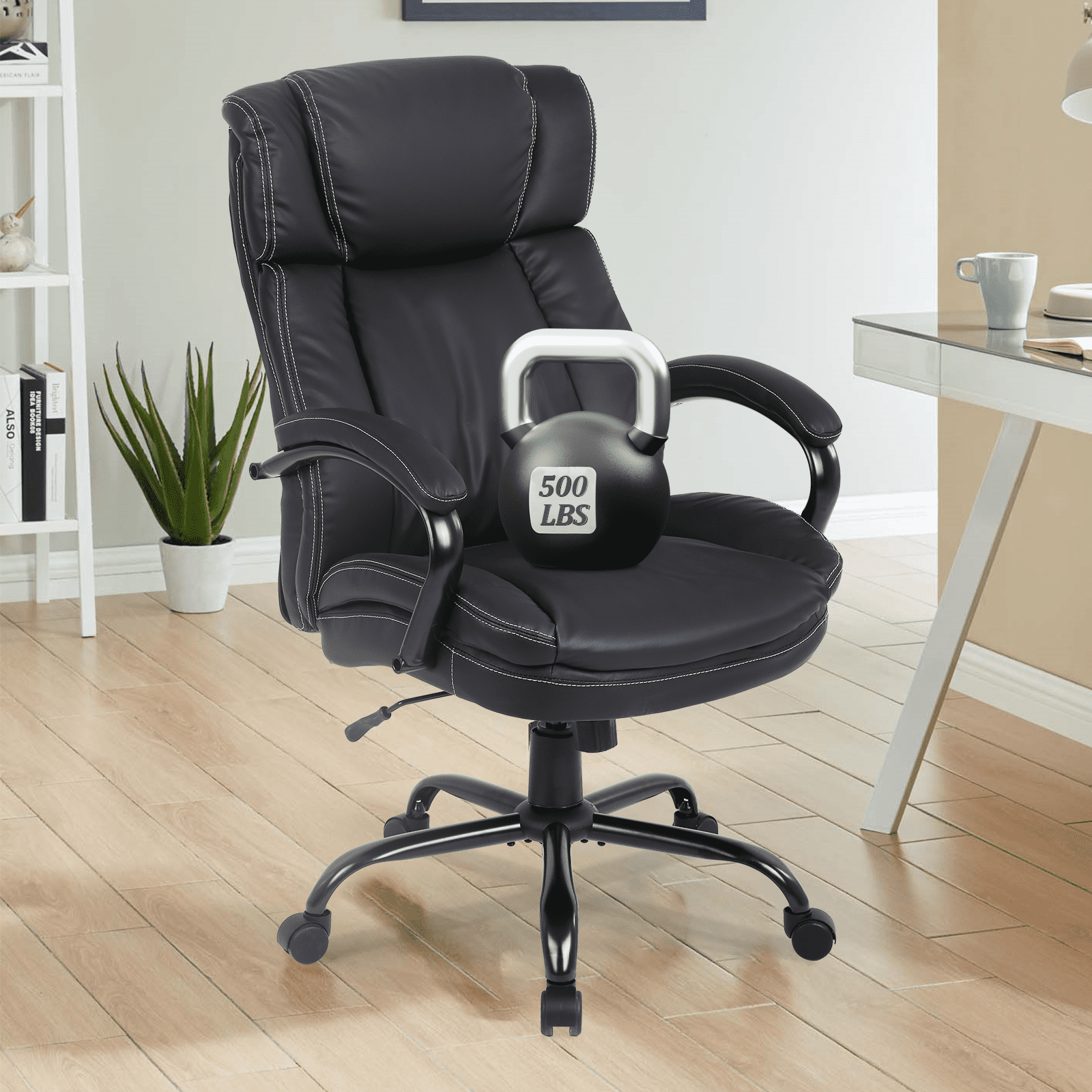 Dkelincs Big and Tall Office Chair 500 lbs Wide Seat Ergonomic Desk ...