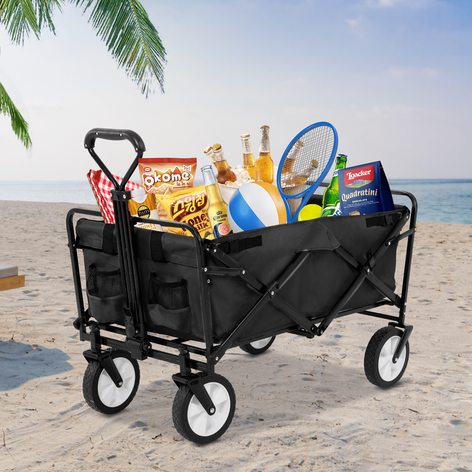 Ffe Carts Dkelincs Heavy Duty Collapsible Folding Wagon Cart - Large Capacity ...