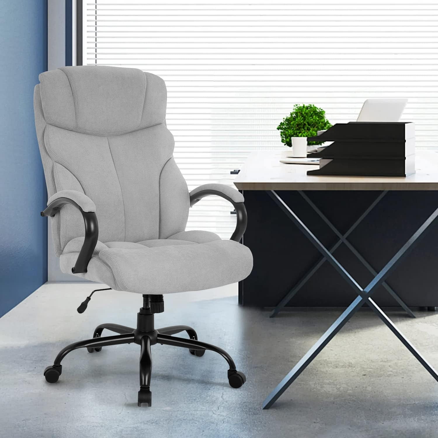 Gray High Back Ergonomic Executive Swivel Office Chair