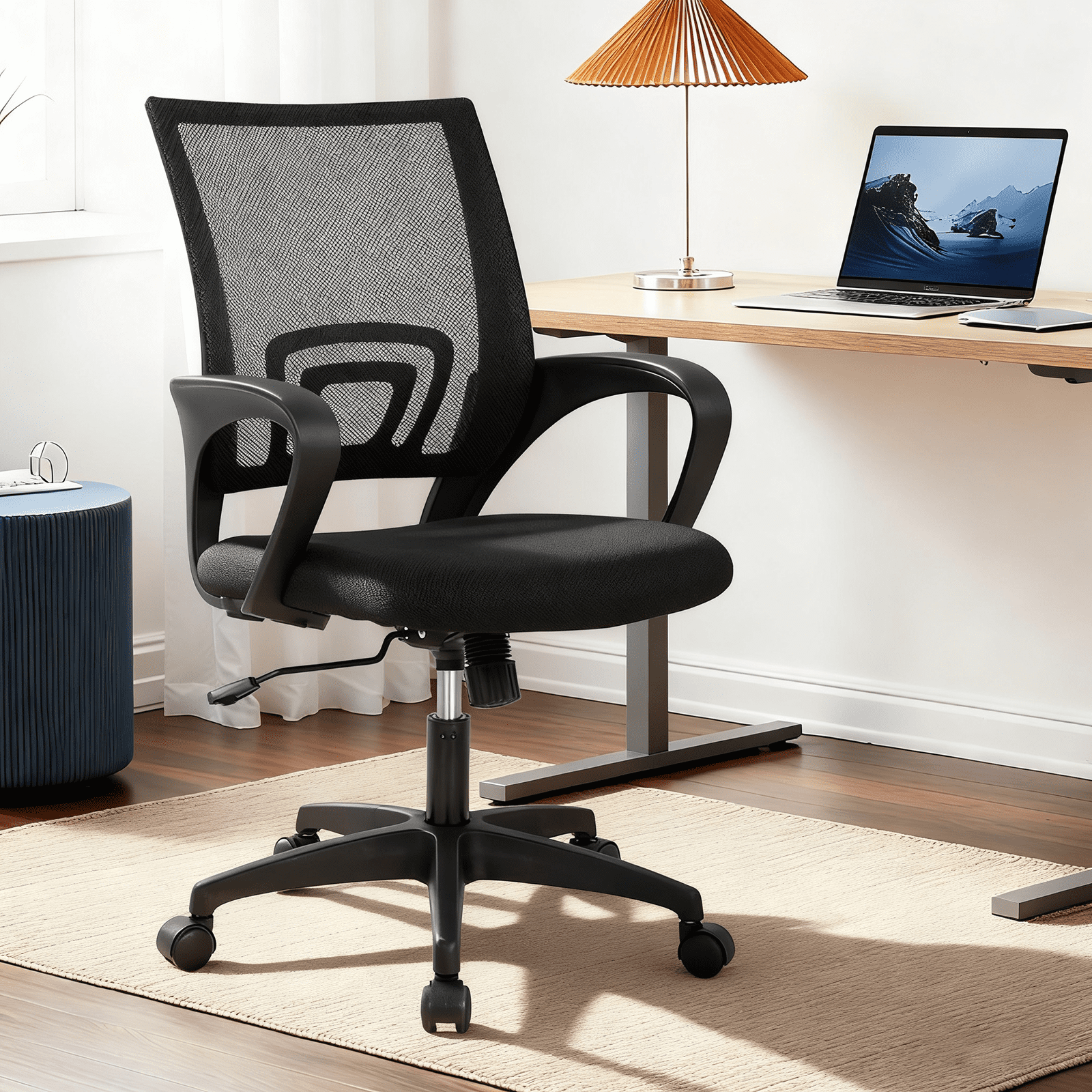 Dkelincs Ergonomic Office Chair Mesh Task Chair Adjustable Computer Desk Chair with Lumbar Support, Black