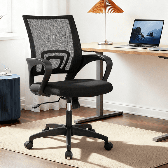 Dkelincs Ergonomic Office Chair Mesh Task Chair Adjustable Computer Desk Chair with Lumbar Support, Black