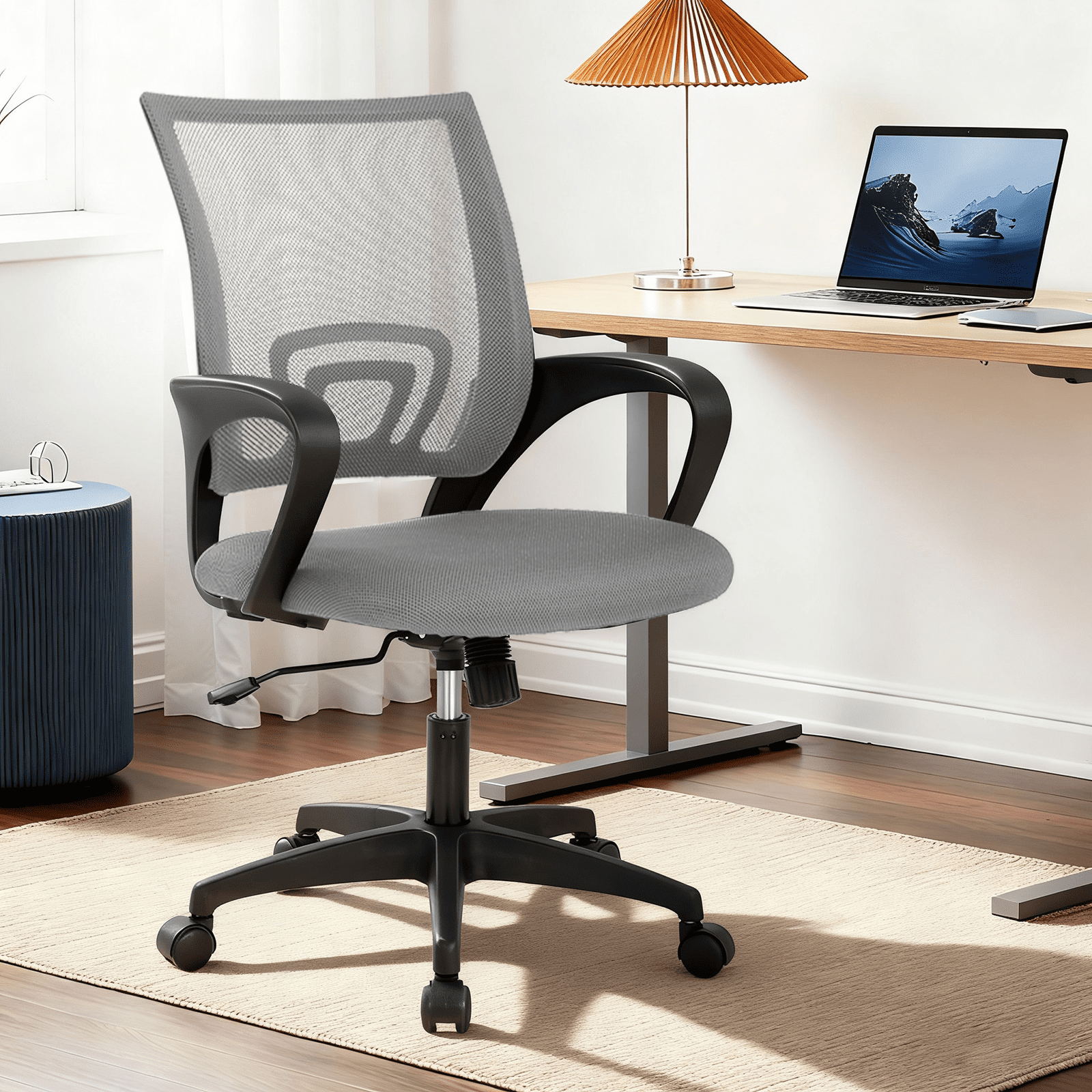Dkelincs Ergonomic Office Chair Mesh Adjustable Computer Desk Chair with Lumbar Support for Home Office, Gray