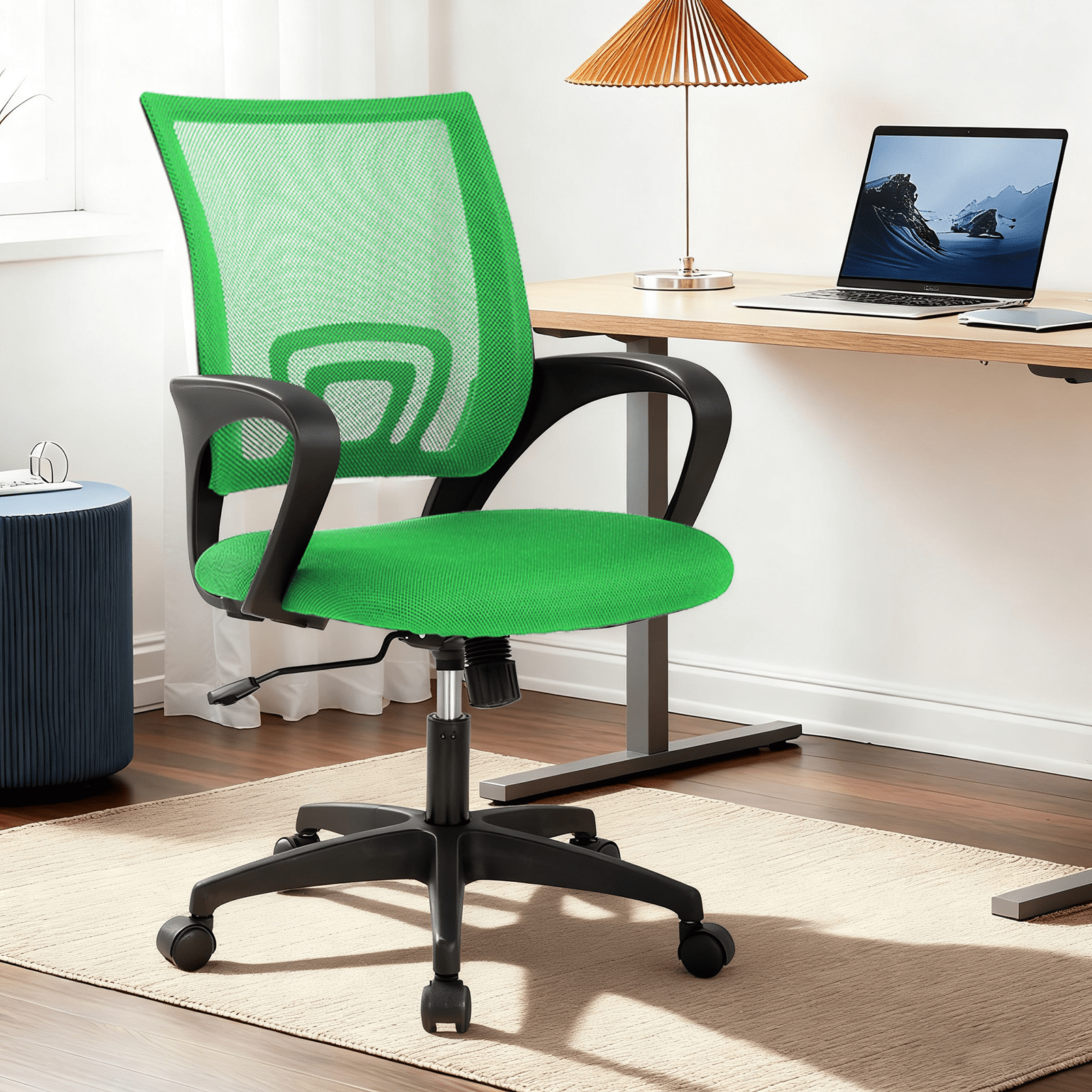 Dkelincs Ergonomic Office Chair Mesh Adjustable Computer Desk Chair with Lumbar Support for Home Office, Green