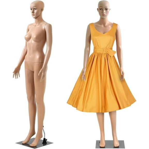 Dkelincs Female Mannequin Torso 69" Full Body Realistic Manikin Adjustable Sewing Dress Form Model Display with Metal Base