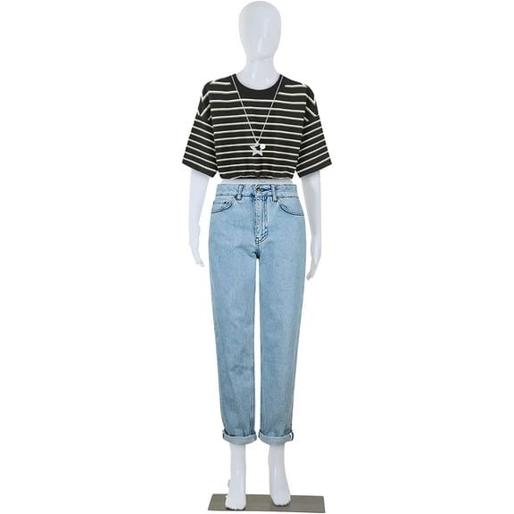 Dkelincs Female Mannequin Torso 69 inch Clothing Form Full Body Manikin Adjustable Detachable Mannequin w/Metal Base, White