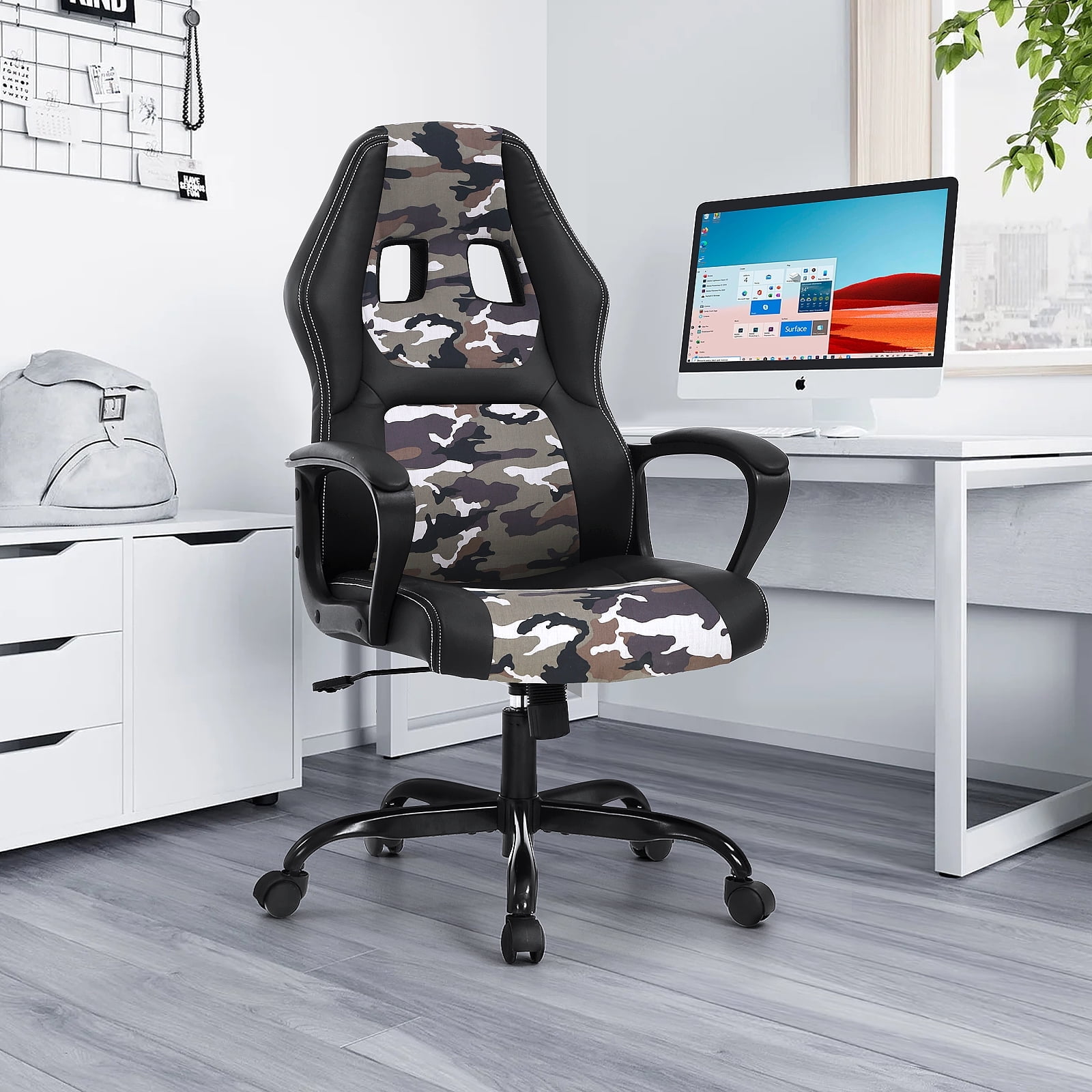 Dkelincs Gaming Chair PC Computer Desk Chair Ergonomic Adjustable Gamer Chair with Lumbar Support Armrest, Camo