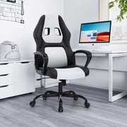 Dkelincs Gaming Chair PC Computer Desk Chair Ergonomic Adjustable Gamer Chair with Lumbar Support Armrest, White