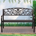 thumbnail image 1 of Dkelincs Garden Bench 500 lbs Heavy Duty & Durable 2-3 People Patio Bench Outdoor Bench with Armrests, Comfortable Seat Furniture for Park Yard Deck Entryway, Brown, 1 of 9