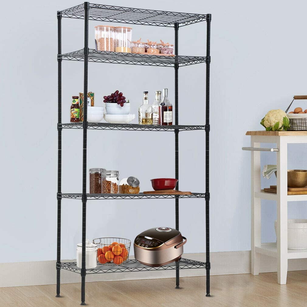 Dkelincs Heavy Duty 5 Tier Wire Shelving Unit NSF Metal Shelf ...