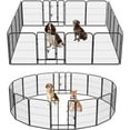 thumbnail image 1 of Dkelincs Heavy Duty Dog Playpen Extra Large 16 Panels 40"H Folding Portable Dog Pen Pet Exercise Fence with 2 Doors, Black, 1 of 7