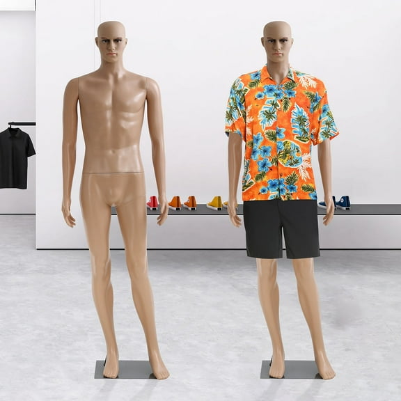 Dkelincs Male Mannequin Torso 73 Full Body Realistic Manikin Dress Form Adjustable Model Display with Metal Base