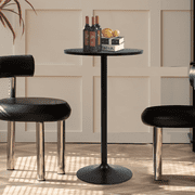 Dkelincs Modern Bar Table 40" Height Kitchen Dining Table Round Pub Table Bistro Table for Party Kitchen Living Room, Black