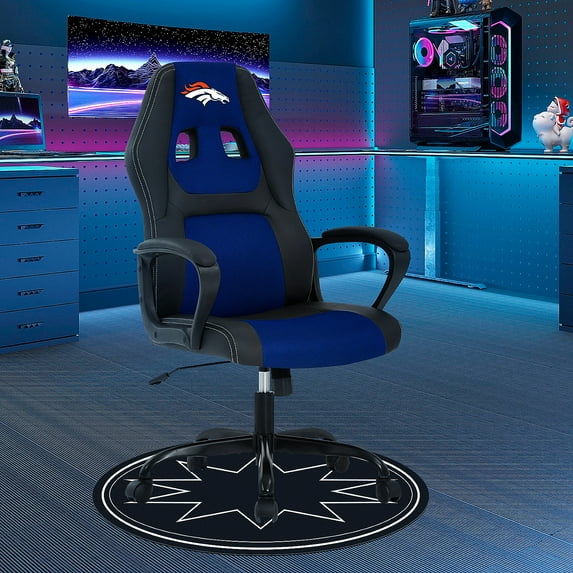 Dkelincs PC Gaming Chair Ergonomic Office Chair PU Leather Adjustable Computer Chair with Lumbar Support & Armrest (Blue, DEN)