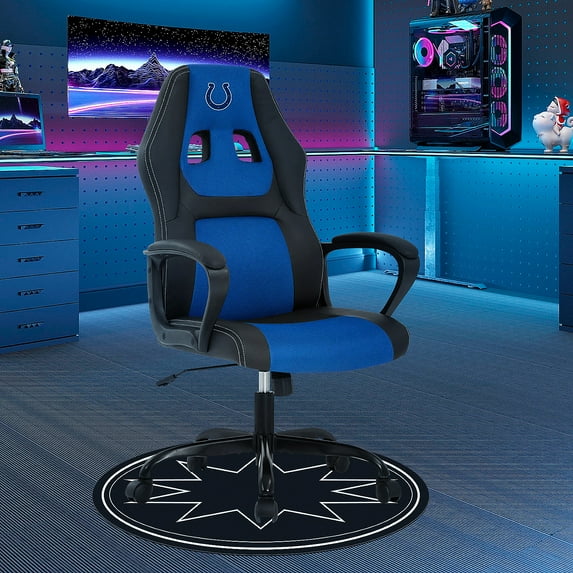 Dkelincs PC Gaming Chair Ergonomic Office Chair PU Leather Adjustable Computer Chair with Lumbar Support & Armrest (Blue, IND)
