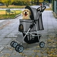 thumbnail image 1 of Dkelincs Pet Stroller 4 Wheels Foldable Dog Cat Stroller Travel Carrier with Storage Basket & Cup Holder, Grey, 1 of 7