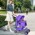 thumbnail image 1 of Dkelincs Pet Stroller- Folding Cat Stroller with Cup Holders, Waterproof, Purple, 1 of 7