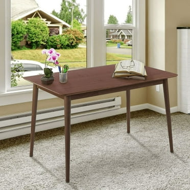 Dkelincs Wood Dining Table Rectangular Kitchen Table with Solid Wooden Legs, Dining Room Table for Small Spaces, Espresso