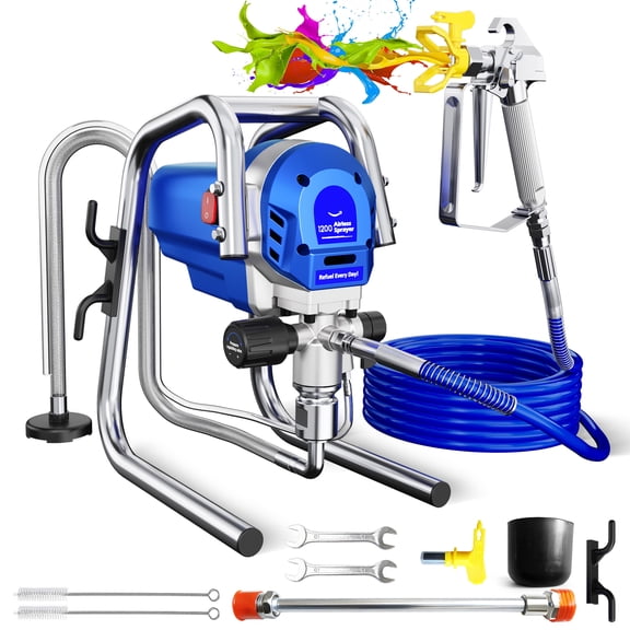 Dkenicor 1200W Heavy-Duty Airless Paint Sprayer,3300PSI & 1.2L/Min High Flow ,for Indoor Outdoor Home Walls, Fence, Shed, Patio Furniture,Blue