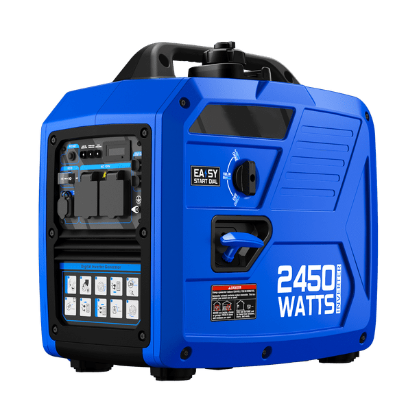 Dkenicor 2450-Watt Gas Inverter Generator,Eco-Mode,for Home Backup, Camping and Tailgating,Blue