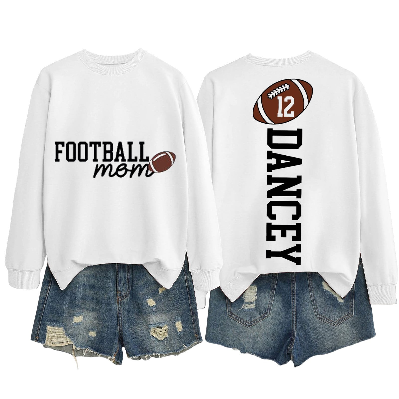 Personalized football mom hoodie sale