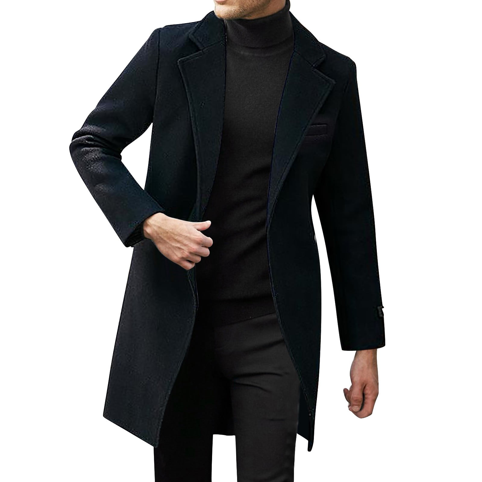 DkinJom Men Plus Size Winter Coat Lapel Collar Long Sleeve Padded