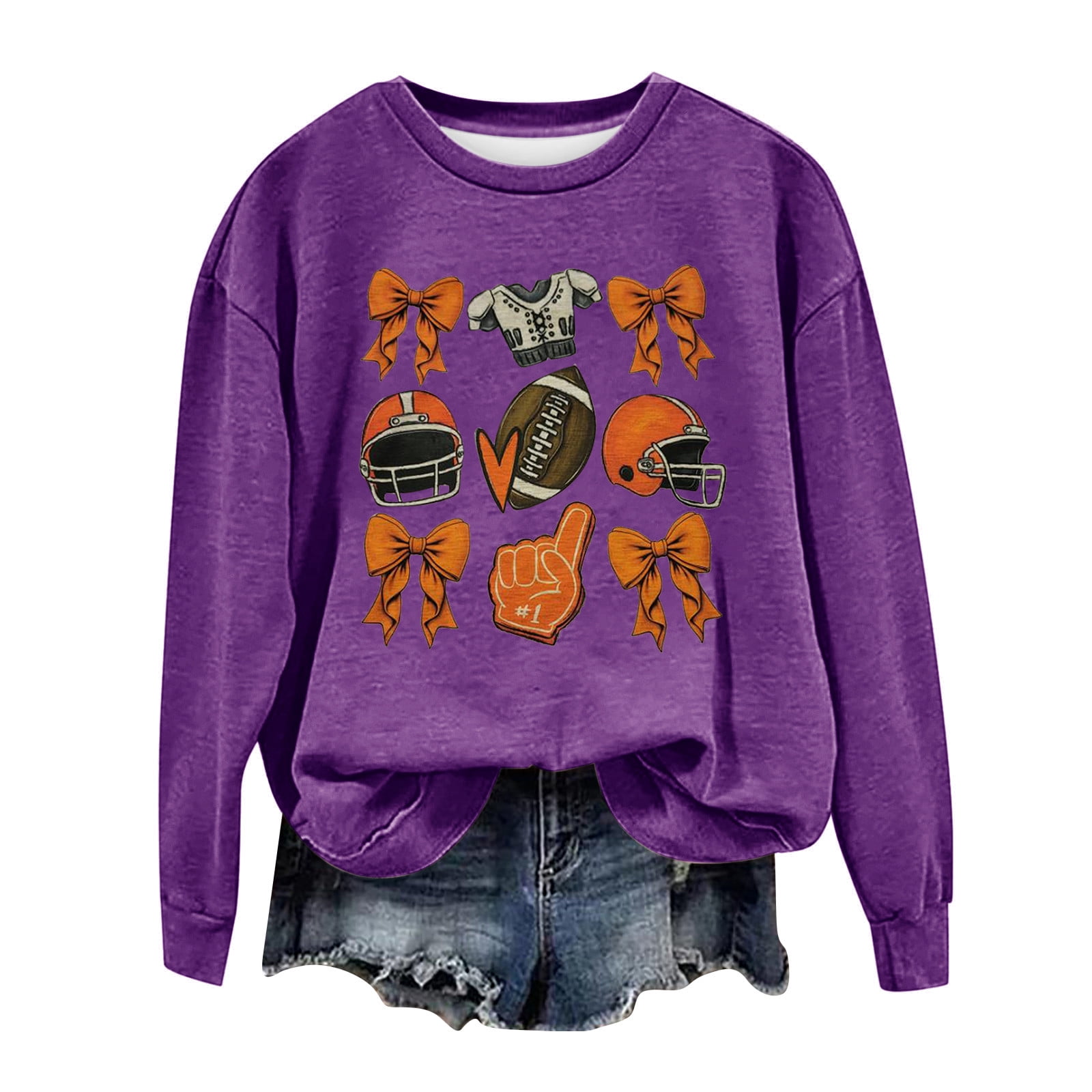 DkinJom Women's Fashion Casual Pumpkin Halloween Print Long Sleeve