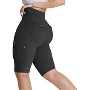 DkinJom Women's High-Waisted Biker Shorts, Knee-Length Leggings, Perfect for Gym Workouts