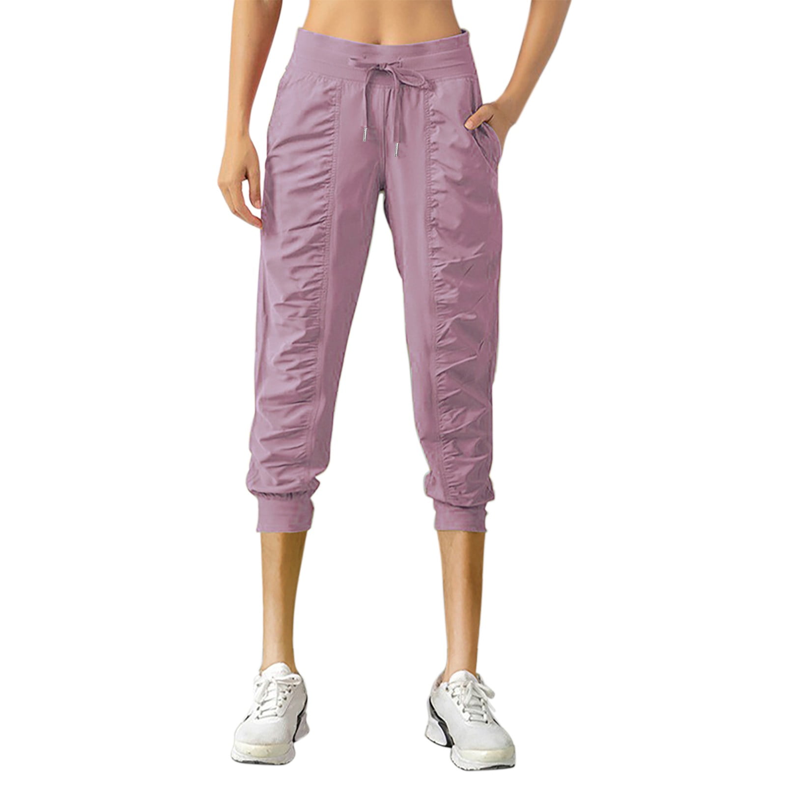 DkinJom Women's Jogging Bottoms 3/4 Sports Trousers Training Trousers
