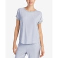 thumbnail image 1 of DKNY Women’s Contrast-Trim Pajama Tops, Silver, X-Large, 1 of 2