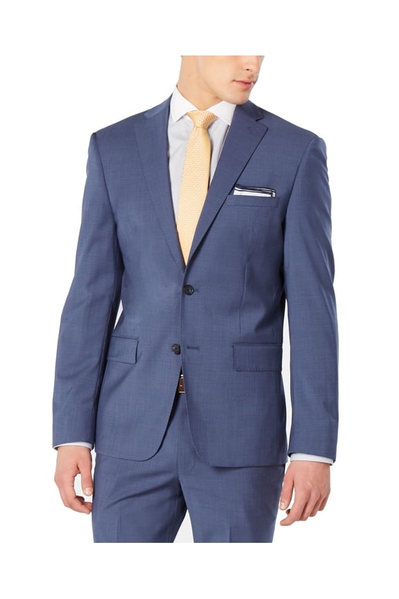 Mens Modern-Fit Stretch Mini-Check Suit Jacket (Navy, 40 T/L39.5)