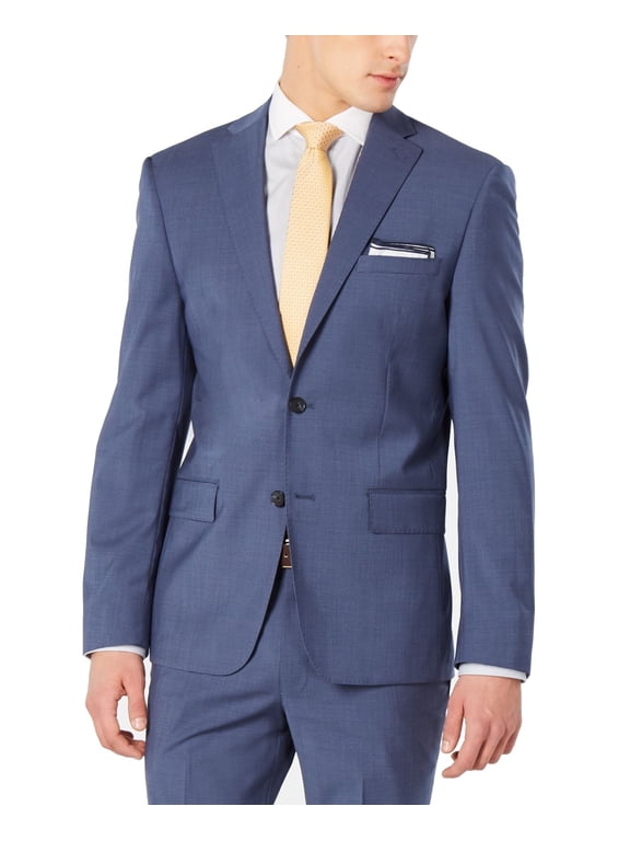 Mens Modern-Fit Stretch Mini-Check Suit Jacket (Navy, 40 T/L39.5)