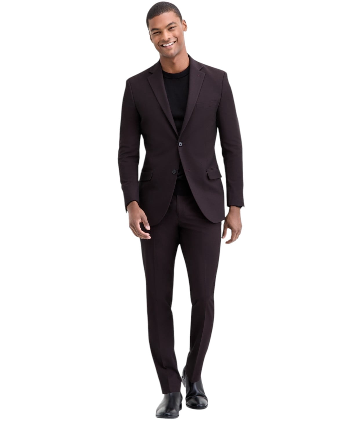 black suit burgundy dress shirt Men's Black Suit With Burgundy Shawl Lapel  Formal Tuxedo Wedding, Prom 2026 and Evening Elegant Events + Bowtie & Tie Size 34 Short or Extra Small
