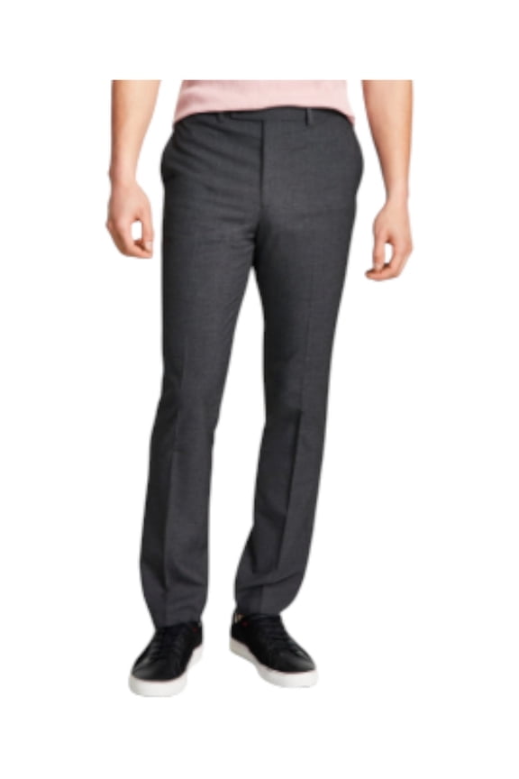Mens Modern fit Dress Pants 30 / 29 Dark Grey Solid Stretch