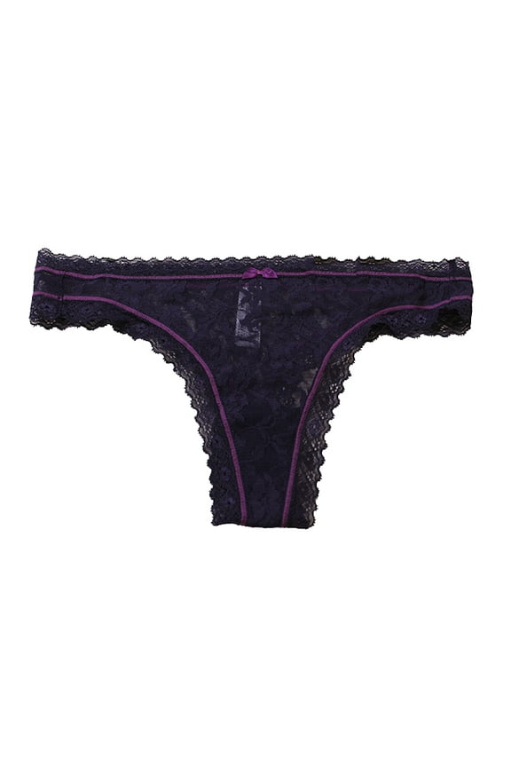 Purple Signature Lace Thong S