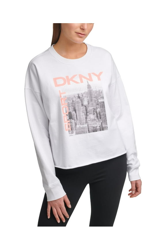 Sport Womens City Skyline Graphic Sweatshirt, White, Small