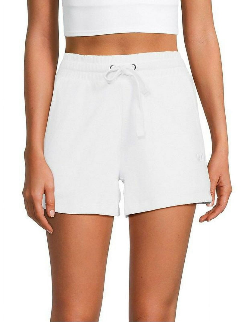 DKNY Sport Women's Cotton Terry Cloth Shorts With Drawstring