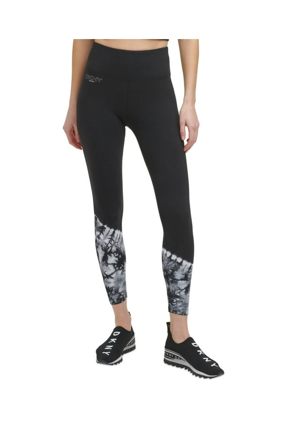 Sport Womens Tie-Dyed 7/8 Leggings, Black, Large