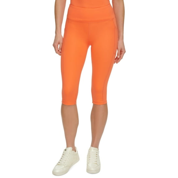 Dkny Women Regular fit High Waisted Capri Leggings Medium Orange