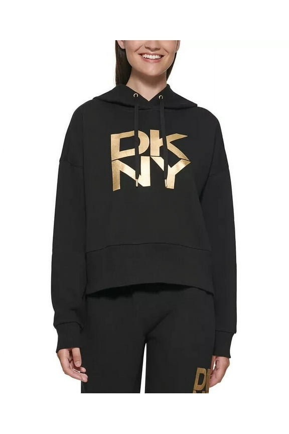 Women Sport Graphic Hoodie Black Size XL MSRP $70