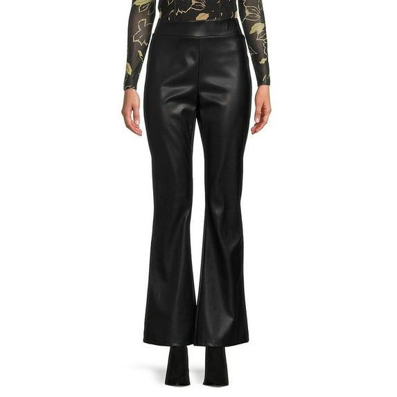 Dkny Women's Butter Faux Leather Flare Pants - Black