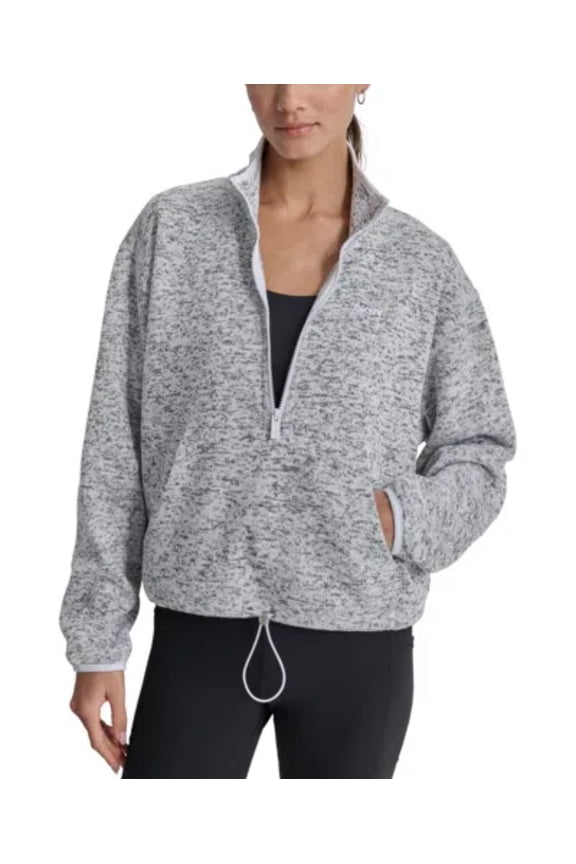 Women's Fleece Half-Zip Bungee-Hem Sweatshirt - Optic Hthr