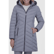 Dkny Women s Hooded Puffer Jacket Gray Small