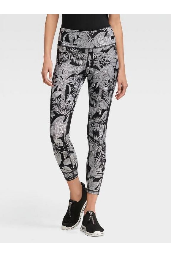 Womens High-waist Zebra In Palm Print Leggings Size L