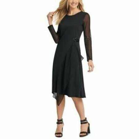 Dkny Womens Illusion Sleeve Dress, Black, Various Sizes: XL/Black